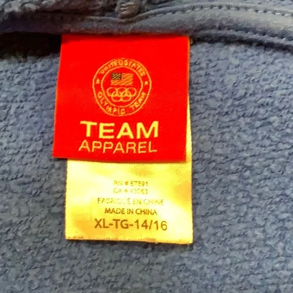 Team Apparel 2020 Tokyo Olympic Blue Zip-Up Hoodie Sweatshirt - Picture 7 of 7